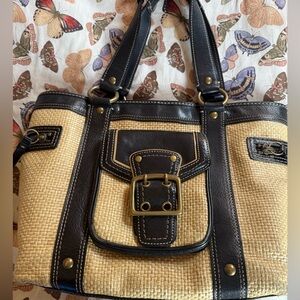 SOLD Coach Black and Tan Legacy Shoulder Bag